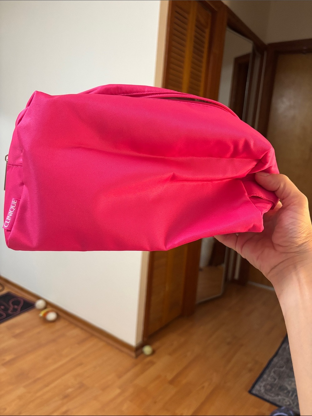 Clinique Hot Pink Travel Cosmetic Bag